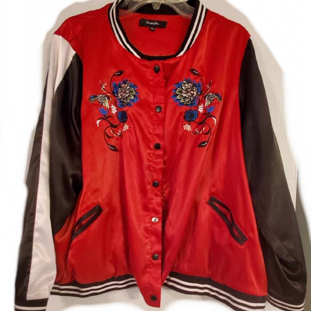 Simple Be Red Aviator Jacket